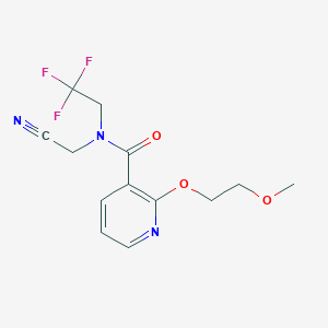molecular formula C13H14F3N3O3 B2984705 N-(cyanomethyl)-2-(2-methoxyethoxy)-N-(2,2,2-trifluoroethyl)pyridine-3-carboxamide CAS No. 1384608-22-3