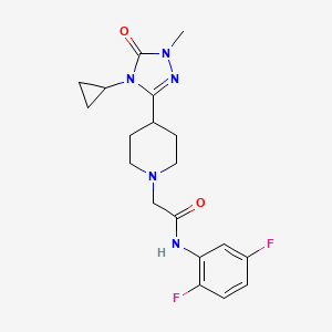 molecular formula C19H23F2N5O2 B2984719 2-[4-(4-Cyclopropyl-1-methyl-5-oxo-1,2,4-triazol-3-yl)piperidin-1-yl]-N-(2,5-difluorophenyl)acetamide CAS No. 1797175-09-7
