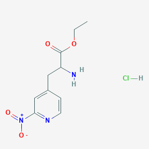 molecular formula C10H14ClN3O4 B2984723 Ethyl 2-amino-3-(2-nitropyridin-4-yl)propanoate;hydrochloride CAS No. 2580182-23-4