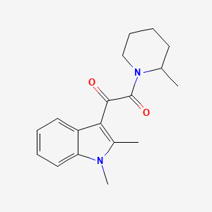 molecular formula C18H22N2O2 B2984727 1-(1,2-二甲基-1H-吲哚-3-基)-2-(2-甲基哌啶-1-基)乙烷-1,2-二酮 CAS No. 862813-96-5