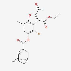 molecular formula C24H25BrO6 B2984733 Ethyl 5-(adamantane-1-carbonyloxy)-4-bromo-2-formyl-7-methyl-1-benzofuran-3-carboxylate CAS No. 324538-95-6