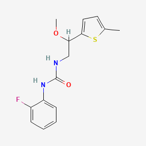 molecular formula C15H17FN2O2S B2984735 1-(2-氟苯基)-3-(2-甲氧基-2-(5-甲基噻吩-2-基)乙基)脲 CAS No. 1797182-88-7
