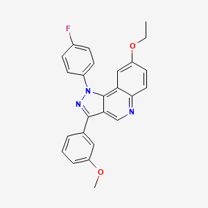 molecular formula C25H20FN3O2 B2984743 8-ethoxy-1-(4-fluorophenyl)-3-(3-methoxyphenyl)-1H-pyrazolo[4,3-c]quinoline CAS No. 901005-05-8