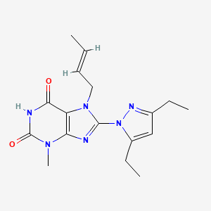 B2984757 7-[(E)-but-2-enyl]-8-(3,5-diethylpyrazol-1-yl)-3-methylpurine-2,6-dione CAS No. 1014032-61-1