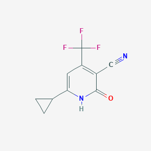 molecular formula C10H7F3N2O B2984768 6-环丙基-2-氧代-4-(三氟甲基)-1,2-二氢-3-吡啶甲腈 CAS No. 861212-38-6