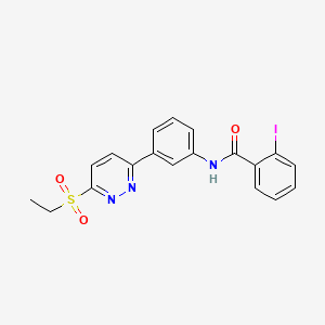 molecular formula C19H16IN3O3S B2984770 N-(3-(6-(乙磺酰)吡啶并-3-基)苯基)-2-碘苯甲酰胺 CAS No. 1005307-59-4