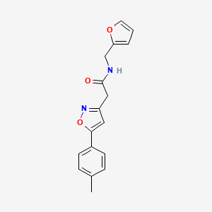 molecular formula C17H16N2O3 B2984779 N-(furan-2-ylmethyl)-2-(5-(p-tolyl)isoxazol-3-yl)acetamide CAS No. 946226-66-0