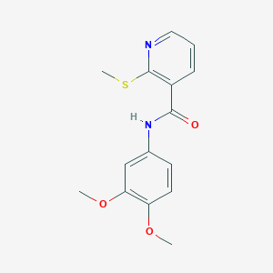 molecular formula C15H16N2O3S B2984780 N-(3,4-dimethoxyphenyl)-2-(methylthio)nicotinamide CAS No. 765285-31-2