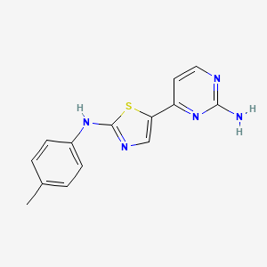 molecular formula C14H13N5S B2984787 4-[2-(4-甲苯胺)-1,3-噻唑-5-基]-2-嘧啶胺 CAS No. 1210841-91-0