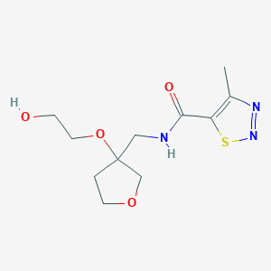 N-((3-(2-hydroxyethoxy)tetrahydrofuran-3-yl)methyl)-4-methyl-1,2,3-thiadiazole-5-carboxamide