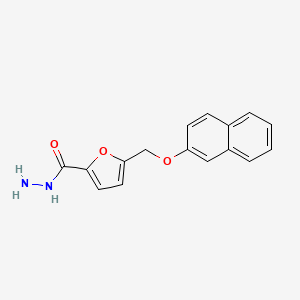 molecular formula C16H14N2O3 B2984793 5-[(2-Naphthyloxy)methyl]-2-furohydrazide CAS No. 438472-54-9