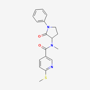 N-Methyl-6-methylsulfanyl-N-(2-oxo-1-phenylpyrrolidin-3-yl)pyridine-3-carboxamide