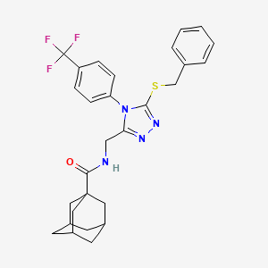 molecular formula C28H29F3N4OS B2984796 N-[[5-苄基硫代-4-[4-(三氟甲基)苯基]-1,2,4-三唑-3-基]甲基]金刚烷-1-甲酰胺 CAS No. 477302-80-0