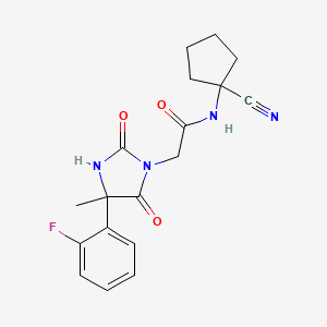 molecular formula C18H19FN4O3 B2984803 N-(1-cyanocyclopentyl)-2-[4-(2-fluorophenyl)-4-methyl-2,5-dioxoimidazolidin-1-yl]acetamide CAS No. 1241398-70-8