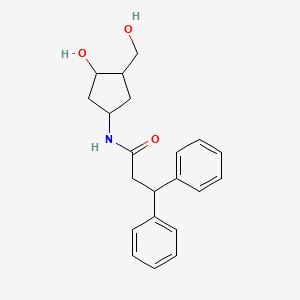 molecular formula C21H25NO3 B2984807 N-(3-羟基-4-(羟甲基)环戊基)-3,3-二苯基丙酰胺 CAS No. 1421459-95-1
