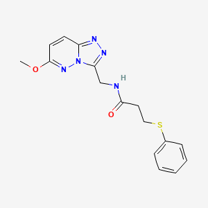 molecular formula C16H17N5O2S B2984809 N-((6-甲氧基-[1,2,4]三唑并[4,3-b]哒嗪-3-基)甲基)-3-(苯硫基)丙酰胺 CAS No. 2034371-66-7