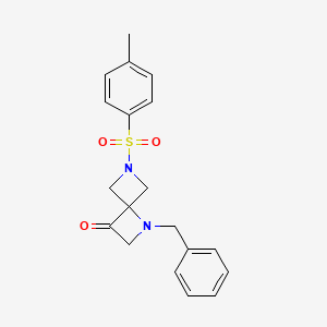molecular formula C19H20N2O3S B2984813 1-Benzyl-6-tosyl-1,6-diazaspiro[3.3]heptane-3-one CAS No. 1349199-71-8