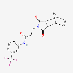 3-(1,3-dioxo-3a,4,7,7a-tetrahydro-1H-4,7-methanoisoindol-2(3H)-yl)-N-(3-(trifluoromethyl)phenyl)propanamide