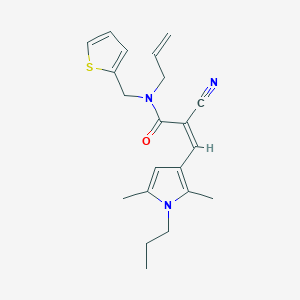 (Z)-2-cyano-3-(2,5-dimethyl-1-propylpyrrol-3-yl)-N-prop-2-enyl-N-(thiophen-2-ylmethyl)prop-2-enamide