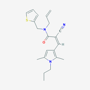 molecular formula C21H25N3OS B2984819 (Z)-2-cyano-3-(2,5-dimethyl-1-propylpyrrol-3-yl)-N-prop-2-enyl-N-(thiophen-2-ylmethyl)prop-2-enamide CAS No. 1303208-70-9