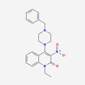 molecular formula C22H24N4O3 B2984846 4-(4-benzylpiperazin-1-yl)-1-ethyl-3-nitroquinolin-2(1H)-one CAS No. 385386-92-5