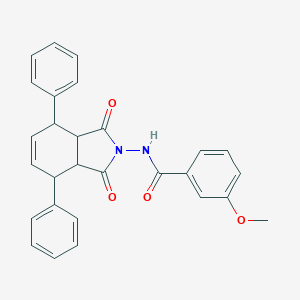 molecular formula C28H24N2O4 B298485 N-(1,3-dioxo-4,7-diphenyl-1,3,3a,4,7,7a-hexahydro-2H-isoindol-2-yl)-3-methoxybenzamide 