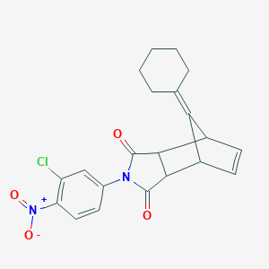 molecular formula C21H19ClN2O4 B298486 4-{3-Chloro-4-nitrophenyl}-10-cyclohexylidene-4-azatricyclo[5.2.1.0~2,6~]dec-8-ene-3,5-dione 
