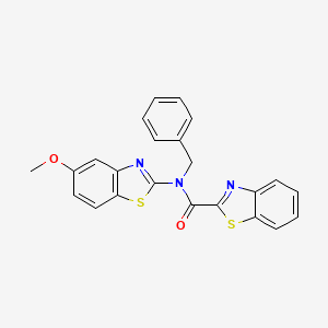 molecular formula C23H17N3O2S2 B2984862 N-benzyl-N-(5-methoxybenzo[d]thiazol-2-yl)benzo[d]thiazole-2-carboxamide CAS No. 922604-18-0