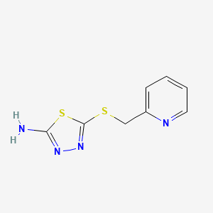 molecular formula C8H8N4S2 B2984867 5-[(Pyridin-2-ylmethyl)thio]-1,3,4-thiadiazol-2-amine CAS No. 118159-54-9