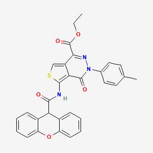 ethyl 3-(4-methylphenyl)-4-oxo-5-(9H-xanthene-9-carbonylamino)thieno[3,4-d]pyridazine-1-carboxylate