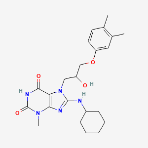 molecular formula C23H31N5O4 B2984872 8-(cyclohexylamino)-7-(3-(3,4-dimethylphenoxy)-2-hydroxypropyl)-3-methyl-1H-purine-2,6(3H,7H)-dione CAS No. 919020-12-5