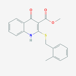 molecular formula C19H17NO3S B2984875 Methyl 2-((2-methylbenzyl)thio)-4-oxo-1,4-dihydroquinoline-3-carboxylate CAS No. 951553-54-1