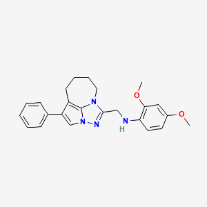 molecular formula C24H26N4O2 B2984882 2,4-二甲氧基-N-((1-苯基-5,6,7,8-四氢-2a,3,4a-三氮杂环戊并[cd]氮杂苊-4-基)甲基)苯胺 CAS No. 877814-10-3