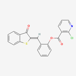 [2-[(Z)-(3-oxo-1-benzothiophen-2-ylidene)methyl]phenyl] 2-chloropyridine-3-carboxylate