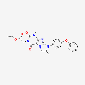 ethyl 2-(1,7-dimethyl-2,4-dioxo-8-(4-phenoxyphenyl)-1H-imidazo[2,1-f]purin-3(2H,4H,8H)-yl)acetate