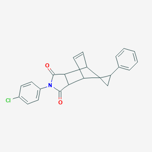 molecular formula C23H18ClNO2 B298490 4-(4-Chlorophenyl)-1'-phenyl-spiro[4-azatricyclo[5.2.1.0~2,6~]dec[8]ene-10,2'-cyclopropane]-3,5-dione 