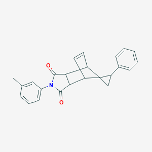 molecular formula C24H21NO2 B298491 4-(3-Methylphenyl)-2'-phenylspiro[4-azatricyclo[5.2.1.02,6]dec-8-ene-10,1'-cyclopropane]-3,5-dione 