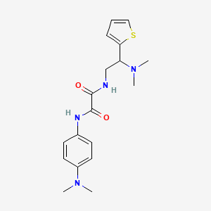molecular formula C18H24N4O2S B2984910 N1-(2-(dimethylamino)-2-(thiophen-2-yl)ethyl)-N2-(4-(dimethylamino)phenyl)oxalamide CAS No. 941976-08-5