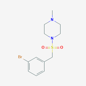 molecular formula C12H17BrN2O2S B2984915 1-((3-Bromobenzyl)sulfonyl)-4-methylpiperazine CAS No. 1160924-46-8