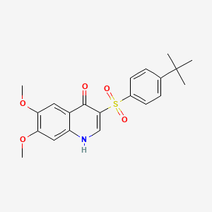 molecular formula C21H23NO5S B2984919 3-(4-tert-butylphenyl)sulfonyl-6,7-dimethoxy-1H-quinolin-4-one CAS No. 872199-95-6