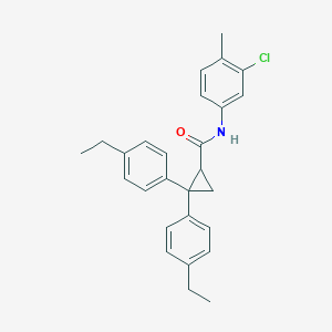 molecular formula C27H28ClNO B298492 N-(3-chloro-4-methylphenyl)-2,2-bis(4-ethylphenyl)cyclopropanecarboxamide 