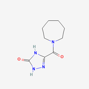 molecular formula C9H14N4O2 B2984922 3-(氮杂环戊烷-1-羰基)-1,4-二氢-1,2,4-三唑-5-酮 CAS No. 1436143-40-6