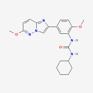molecular formula C21H25N5O3 B2984923 1-Cyclohexyl-3-(2-methoxy-5-(6-methoxyimidazo[1,2-b]pyridazin-2-yl)phenyl)urea CAS No. 1021082-79-0