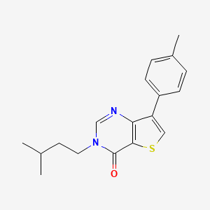 molecular formula C18H20N2OS B2984929 3-isopentyl-7-(p-tolyl)thieno[3,2-d]pyrimidin-4(3H)-one CAS No. 1207032-73-2