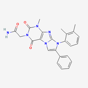 molecular formula C24H22N6O3 B2984935 2-(8-(2,3-dimethylphenyl)-1-methyl-2,4-dioxo-7-phenyl-1H-imidazo[2,1-f]purin-3(2H,4H,8H)-yl)acetamide CAS No. 899727-42-5