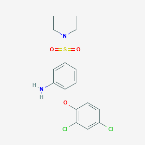 molecular formula C16H18Cl2N2O3S B2984941 3-amino-4-(2,4-dichlorophenoxy)-N,N-diethylbenzene-1-sulfonamide CAS No. 565210-82-4