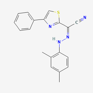 (Z)-N'-(2,4-dimethylphenyl)-4-phenylthiazole-2-carbohydrazonoyl cyanide