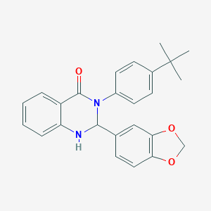 molecular formula C25H24N2O3 B298496 2-(1,3-benzodioxol-5-yl)-3-(4-tert-butylphenyl)-2,3-dihydroquinazolin-4(1H)-one 