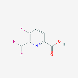 molecular formula C7H4F3NO2 B2984974 2-(二氟甲基)-3-氟吡啶-6-羧酸 CAS No. 1803666-08-1