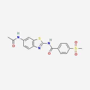 N-(6-acetamidobenzo[d]thiazol-2-yl)-4-(methylsulfonyl)benzamide